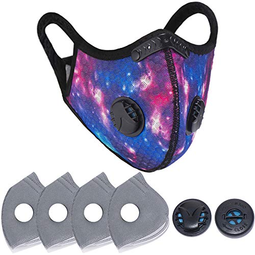 PIPITREE Dust Masks Sport Outdoor Face Masks with Exhalation Valves Adjustable Masks Activated Carbon Filter Masks Men Cycling Motorcycle