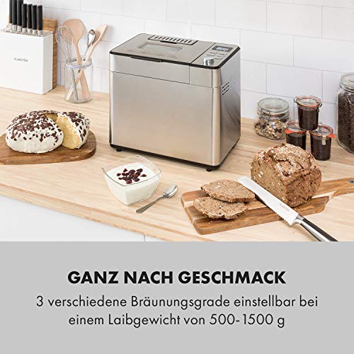 Klarstein Brotilde Family Brotbackautomat - 14 Programme, 3 Bräunungsgrade, bis 1 kg Brot, 1h-Warmhaltefunktion, Timer… – Bild 3