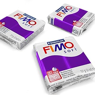FIMO Soft Polymer Oven Modelling Clay - Most Popular Colours - 57g - Set of 3 - White