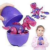 🟣【Diseño seguro y no toxicas】: nuestro dinosaurios juguetes el material está hecho de plástico ABS seguro y no toxicas, y el diseño de cada parte es suave y redondo, lo que brinda una gran garantía de seguridad para los niños, juguete anticaída durable.