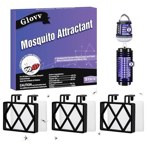 3 Lures Mosquito Attractant Bait Refill with Hanging Hook for Bug Zappers Fruit Fly Traps Cartridge for Outdoor Indoors to Trap and Increase Catch Rates