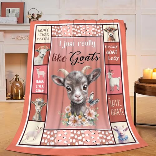 Goat Sheep Plush Throw Blanket 40"x50