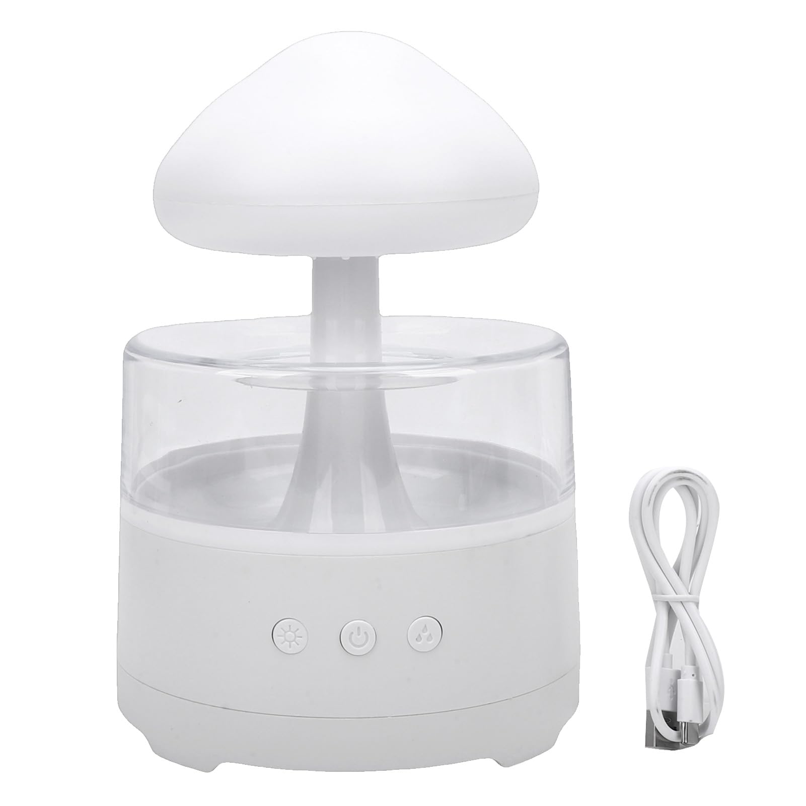 Umidificatore a goccia di pioggia, elegante diffusore con 7 luci LED regolabili per oli essenziali, per casa e ufficio, 1 unità