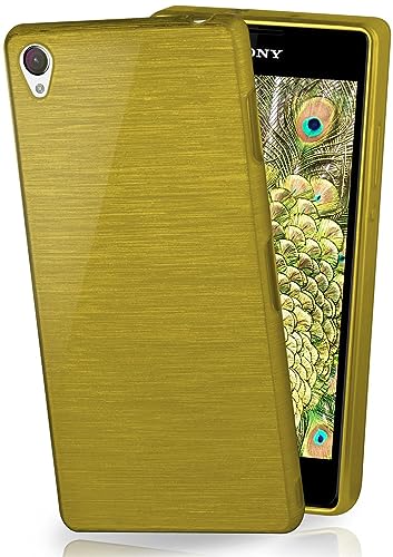 moex Funda de Silicona con Aspecto Aluminio Cepillado Compatible con Sony Xperia Z2 en Vert