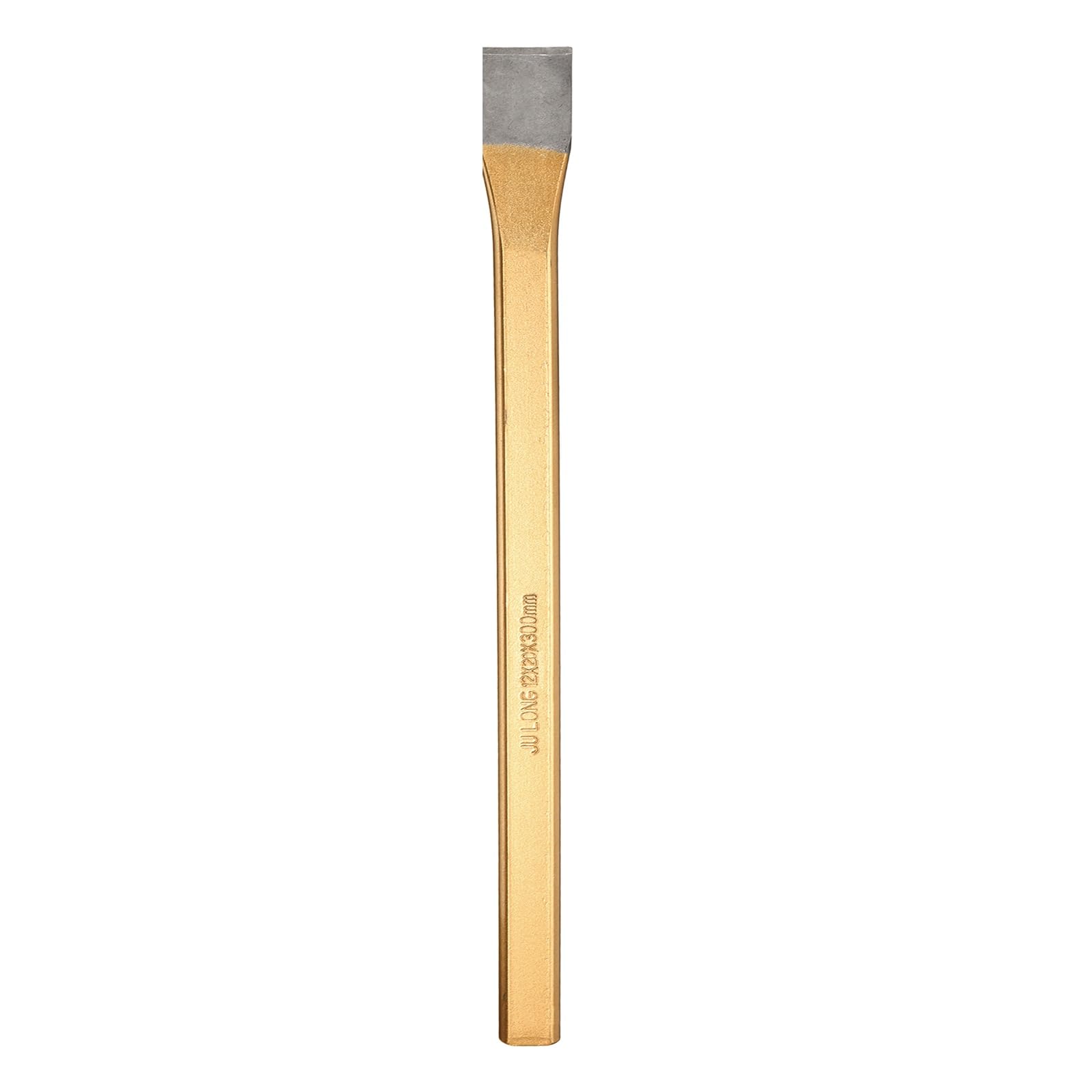 QUARKZMAN Cincel Frío 20mm De Ancho 400mm De Largo Acero Aleado Alta Dureza Tratamiento Térmico Cincel Plano Resistente Para Cortar Remaches Hierro Acero Bronce Color Gris Oro
