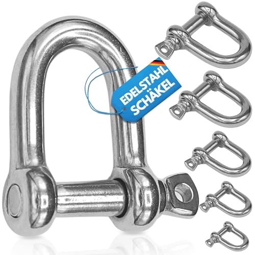 Rostfreie Schäkel Edelstahl 4-25mm Rostfrei | Schäkel V4A Edelstahl 316 | 2 4 10 Stück | Version Schäkel Edelstahl 4mm 2 Stück