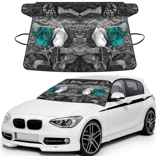 Housse de pare-brise de voiture imprimé rose bleu et gris pour protection auto quatre saisons
