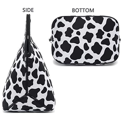 Flowfly Neoprene Kids Lunch Box Insulated Soft Bag Mini Cooler Thermal Meal Tote Kit For Boys, Girls,Men,Women,School,Work, Office, Cow #TOP4