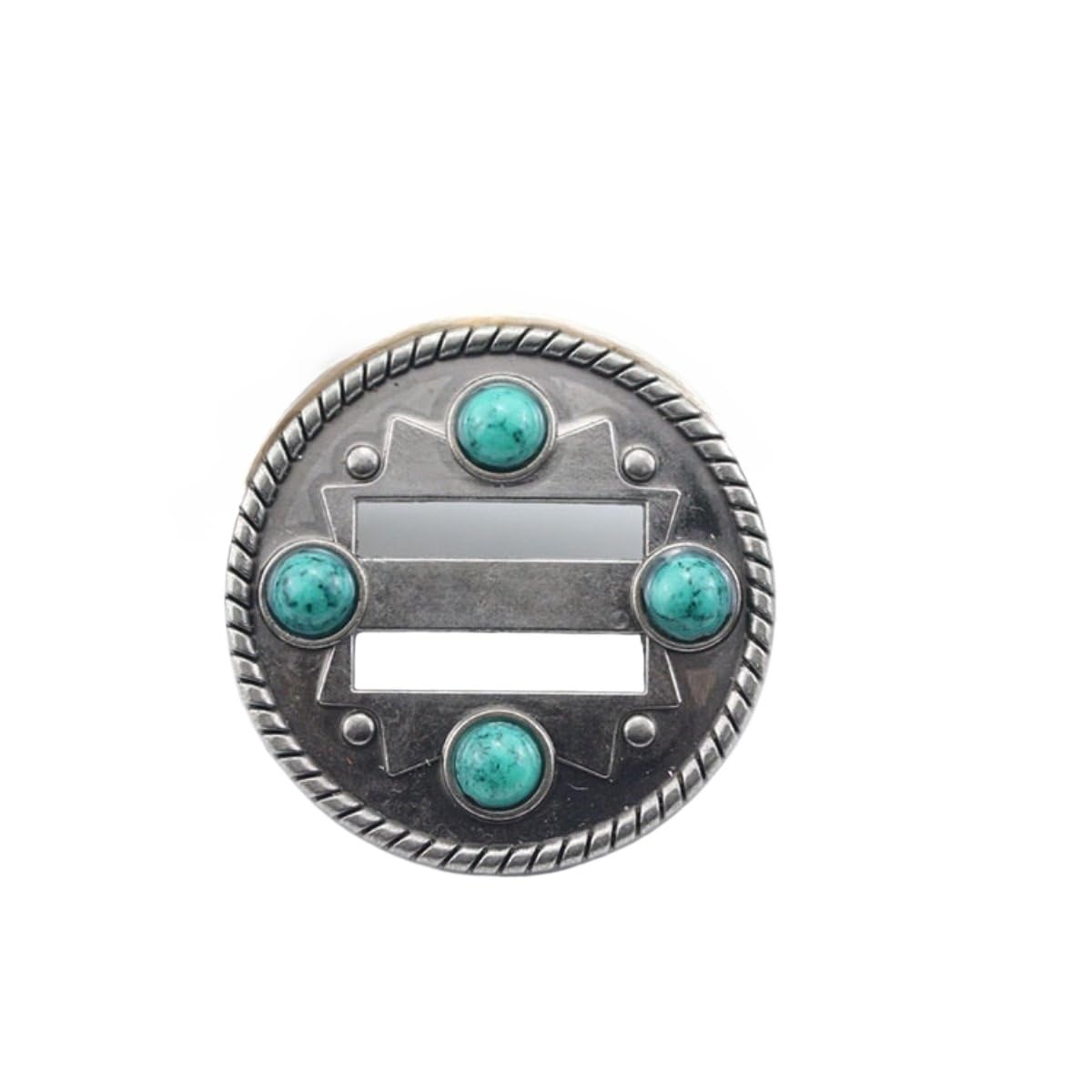ROCKPOEM 12pcs Western Conchos with Imitation Turquoise, Decorative Screw Back Buttons for DIY Leathercraft, Vintage Buckle Accessories for Belts and Wallets Repair