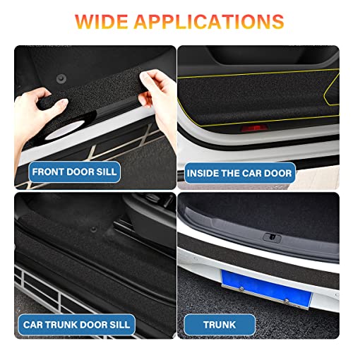 Car Door Edge Guards Door Sill Protector, 2.76In X 16.4Ft Textured Car Door Entry Guards Scratch Cover Door Scuff Protector, Car Door Sill Stickers Car Scratch Protector Film For Rear Bumper Door #TOP5