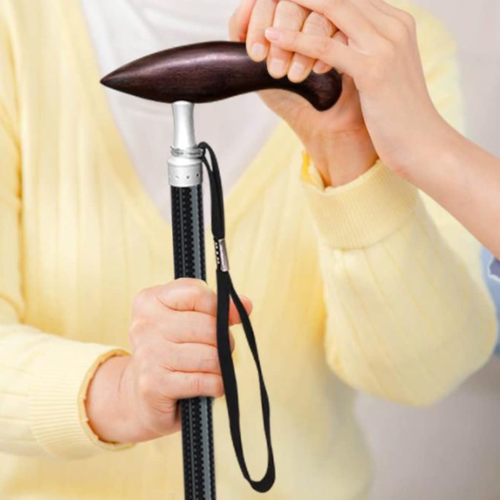 bastone da passeggio, Bastone da passeggio telescopico in carbonio for anziani con quattro gambe, antiscivolo e leggero, in fibra di