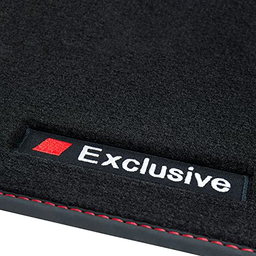 teileplus24 BAX-047 Tapis de Sol Sport Exclusif pour Mercedes Classe C W204 S204 2007-2014, Couture:Rouge
