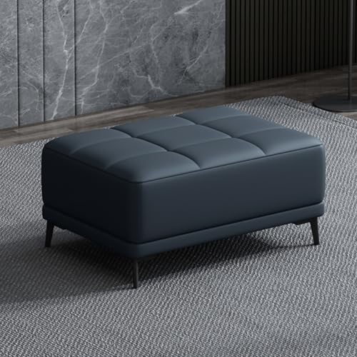 Banc à chaussures ottomane de rangement en similicuir marron