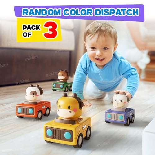 Image of Zest 4 Toyz Press and Go Car Toy for Kids Cartoon Animal Push & Go Cars Friction Powered Vehicles Educational Toys for Boys & Girls 12 Months+ (Pack of 3) Random Dispatch