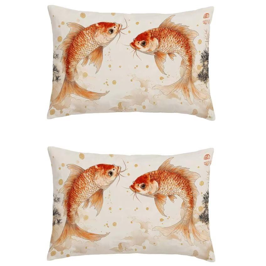 Coussin exterieur impermeable en lin orange brulee M-719