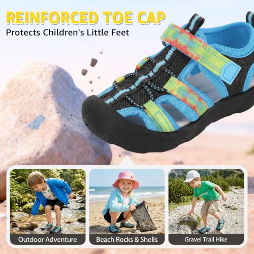 Image of Wide Toe Box Toddler Sandals Water Shoes Boys Girls Quick Dry Summer Beach
