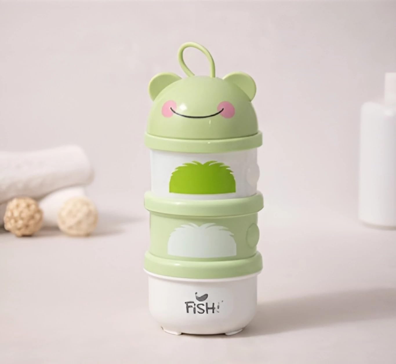MINI BABY 3-Layer Stackable Baby Milk Powder Dispenser & Snack Storage Container (GREEN)-picture-27