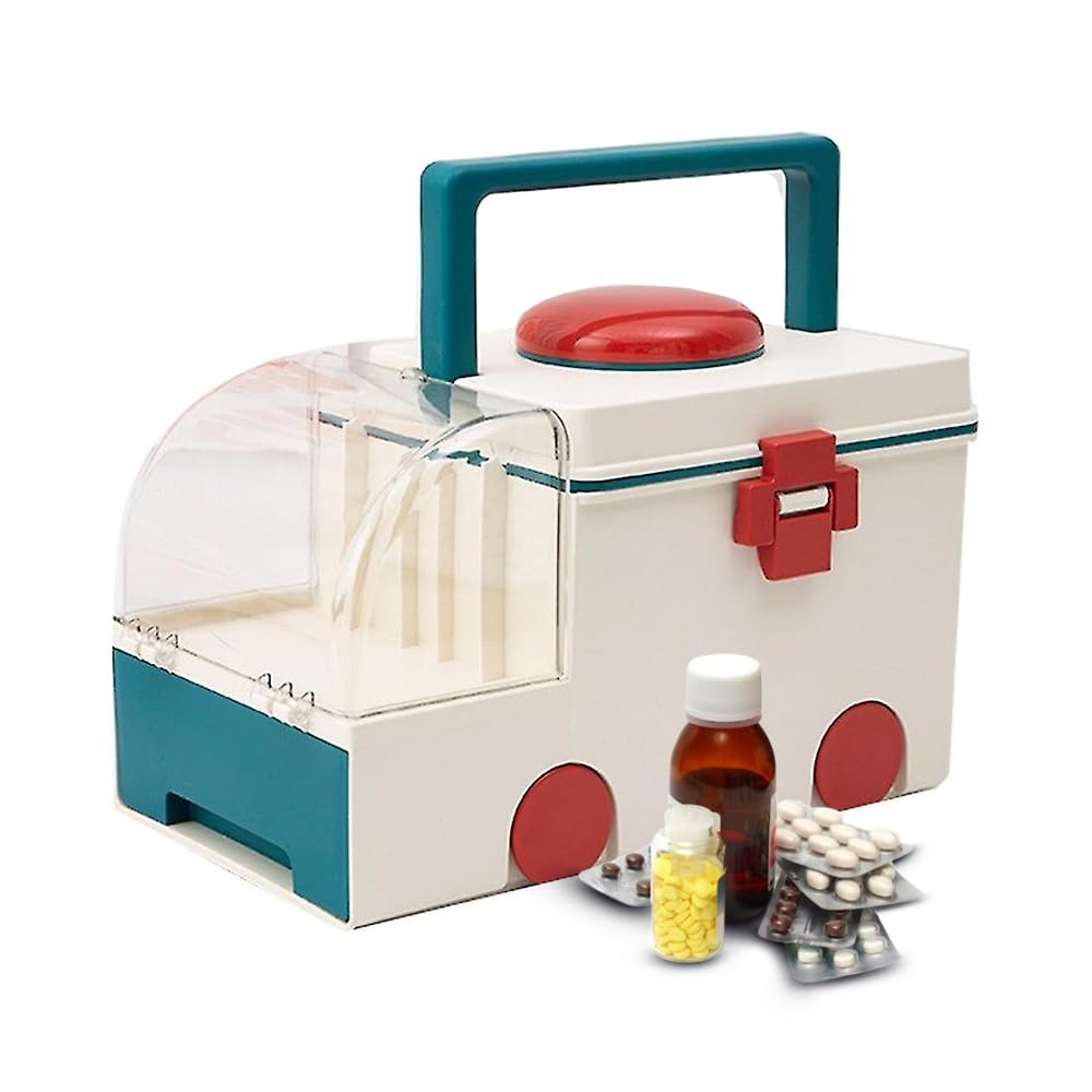 AMERTEER First Aid Kit Realistic Doctor Pretend Play Toy for Kids, First Aid Doctor Toy Set Educational Medical Set 2-Tier Interactive Emergency Kit for Toddlers,Health Care Learning Toy for Children