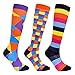 Funkprofi Kompressionsstrümpfe Herren Damen Kompressionssocken Lange Stützstrümpfe Abgestufte Compression Socks 3 Paar Laufstrümpfe für Joggen, Sport, Laufen, Flug, Wandern, Reisen, Radsport