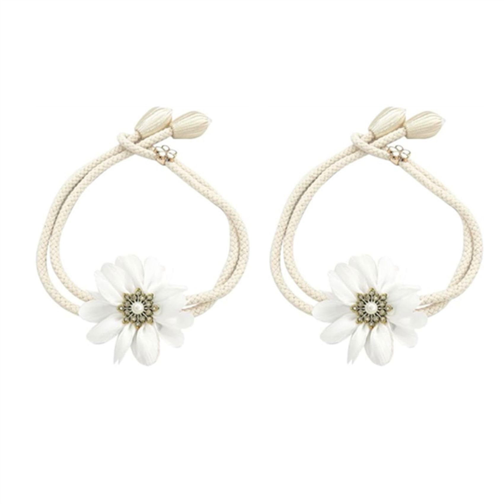 UDSKNV[KSL For Bedroom Decorations Flower for Curtain Tiebacks Holdbacks Holder 2 PCS for Curtain Decoration Beige in Summer