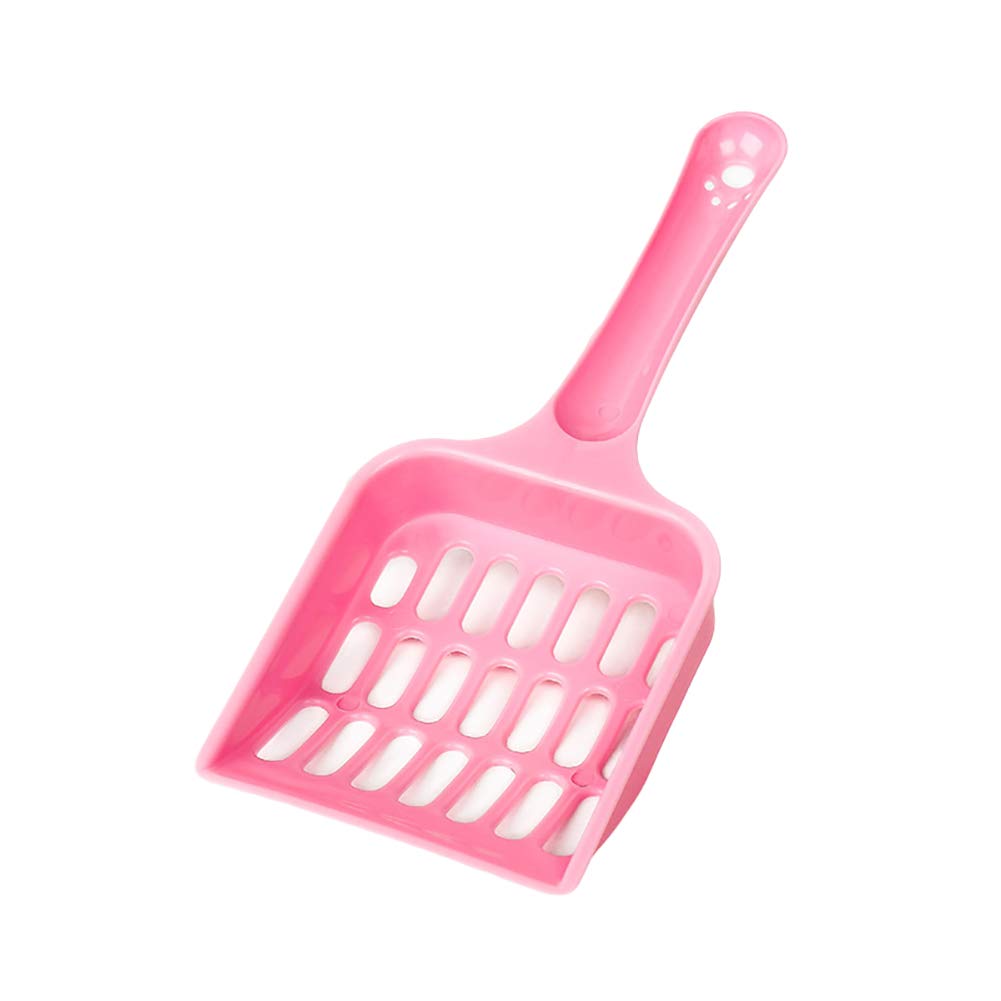 Greenlans-1 Pink Greenlans Plastic Cats Litter Scoop - Solid Color Kitten Litter Tray Sifter Shovel - Non-Stick Deep Scoop - Pet Cleaning Supplies