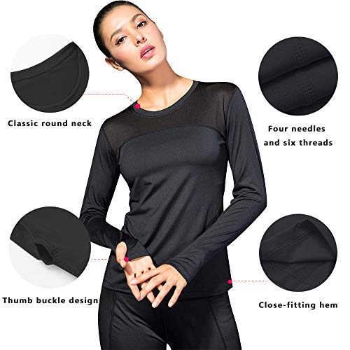 KKmoon Novas blusas femininas de ioga para ginástica sexy roupas esportivas de gola redonda mangas c