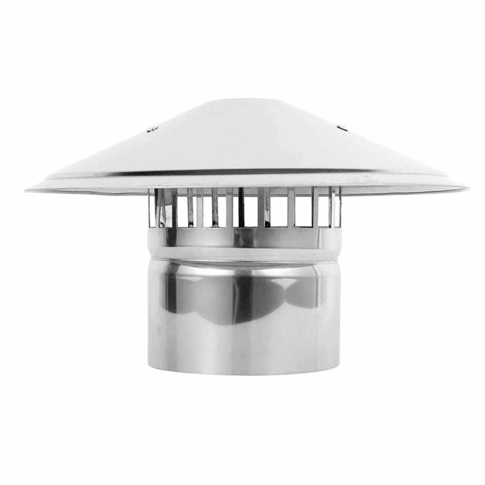 Capot de cheminée en acier inoxydable 125 mm avec grille anti-oiseaux pour toiture