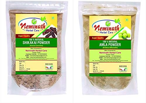 Shikakai Pods (Acacia Concinna), Amla Fruit (Emblica Officinalis) Powder -(Pack Of 2) Each 100 gm (3.52 OZ)