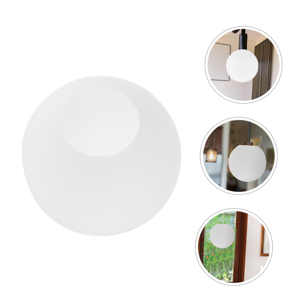 Gadpiparty Tulipa Lámpara Techo de Vidrio Opalino, Pantalla de Globo Redonda Lechosa, Fácil Instalación y Limpieza, para Comedor y Dormitorio