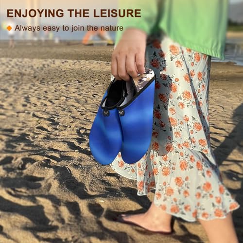 BULLIANT Women Water Shoes Men,Barefoot Sock Slippers Slip on Beach Shoes Yoga Exercise Shoes Quick Dry3