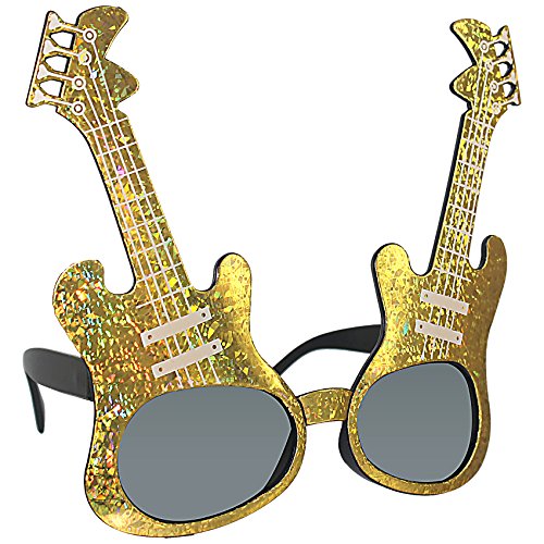 musykrafties Eletronic Guitar Party Costume Sunglasses Fun Shades Gold
