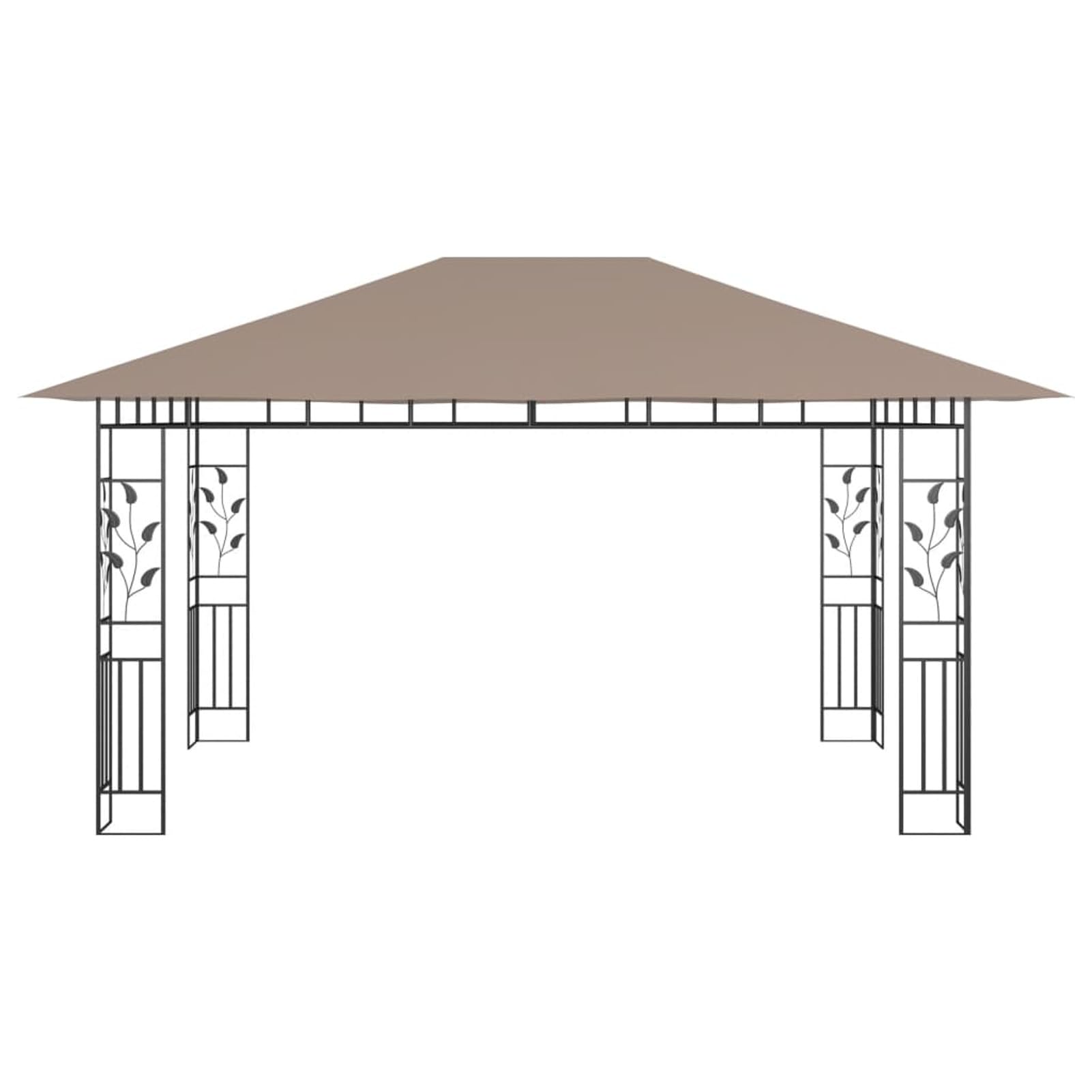 Gazebo con Zanzariera 4x3x2,73 m Talpa 180 g/m²,Gazebo Pergola Con Telo Impermeabile Richiudibile E Struttura Rettangolare In Acciaio Inossidabile Ad Alta Densità, Per Arredo Giardino, Terraz