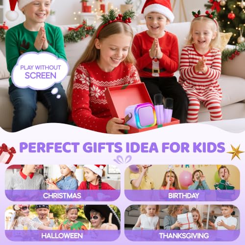 IROO Mini Karaoke Machine for Kids, 2026 TOP Toys Birthday Gifts Ideas for Girls Ages 4, 5, 6, 7, 8, 9, 10, 12+ Years Old, Portable MP3 Player with 2 Wireless Mics for Family Home Party — view 2