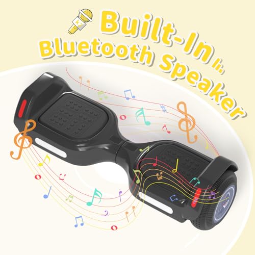 Image of SIMATE 6.5 inch Bluetooth Scooter, LED Lights & APP & Music Speaker, Long Battery Life, Gifts for Kids & Adults & Girls & Boys, for All Ages