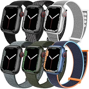Pacote com 6 pulseiras esportivas compatíveis com Apple Watch Ultra, séries 10, 9, 8, 7, 6, 5, SE 4, 3, 2 de 49 mm, 46 mm, 45 mm, 44 mm e 42 mm