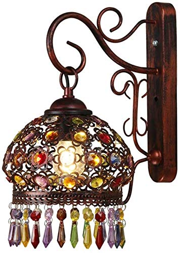 Folding portable vanity mirror, LED intelligent 2 Pack Traditional Moroccan Bazaar Style Bronze Wall Lamp Light Shade with Beautiful Multi-Coloured Acrylic Jewel Droplets Modern Vintage Lighting Fixt