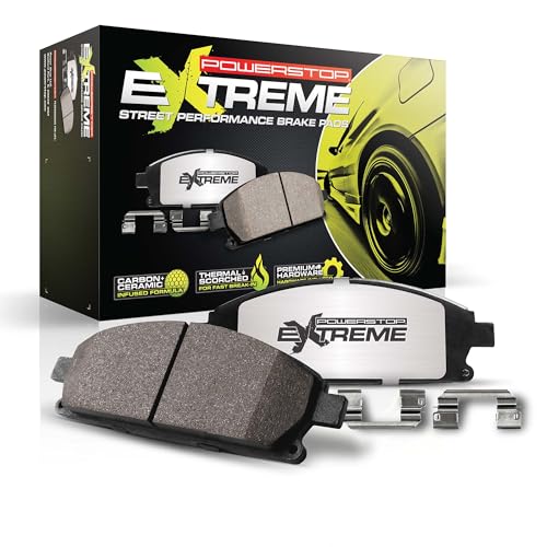 Image of PowerStop Z26 Performance Carbon Fiber Ceramic Brake Pads Front Z26-1675 | Hyundai Veloster 2013-15 Carbon Fiber Ceramic Brake Pads + Installation Hardware
