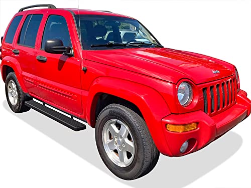 Estribos APS Premium 6in Negro Acero Inoxidable para Jeep Liberty 02-07 miniatura 6