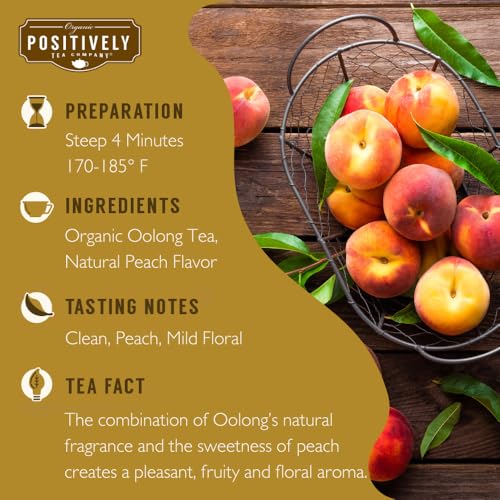 Image of Positively Tea, Organic Peach Oolong Tea Bags, 20 Count