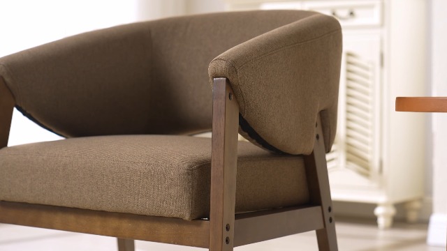 Sillón Barrel Plegable Marrón miniatura 7