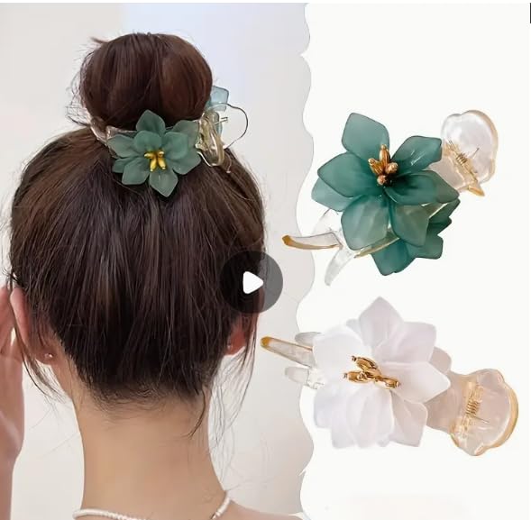 Vintage Luxury Tassel Ponytail Clip, Rhinestone Metal Hair Clip with Artificial Pearl Design, Women's Hair Accessories (2-pack)