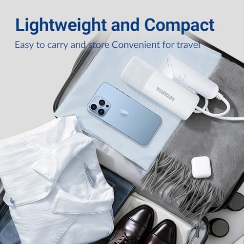 Portable Handheld Clothes Steamer, 1000W Foldable Travel Garment Steamer, 25s Fast Heat Up, 150ml Water Tank, Compact Steamer for Home, Office and Travel — view 6