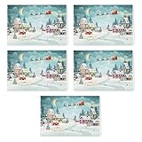 PremiumLine Adventskalenderkarte, 5 Stück inkl. Briefumschlag | Adventskalender Karten mit Türchen | umweltfreundlicher Naturkarton, 11,5 x 17cm | Skorpion Weihnachtskarten