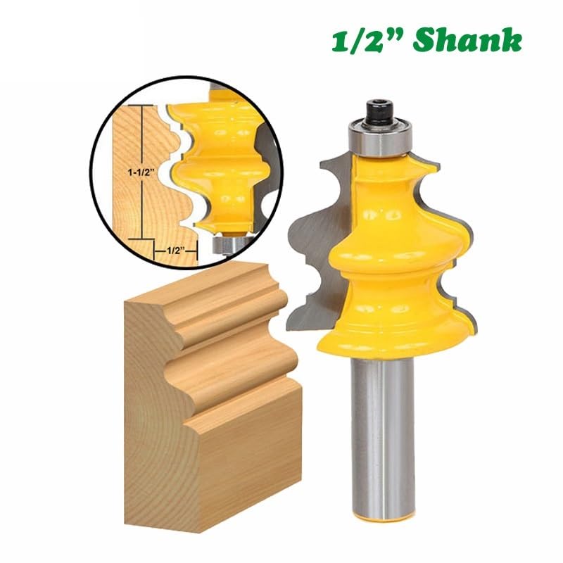 5pcs 1/2 pollici gambo armadio porta superiore punte del router set intaglio del legno coltello lega di carburo più grave punte di fresatura convesse