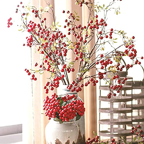 Branches de feuilles de baies artificielles automne 70 cm x2 - 3