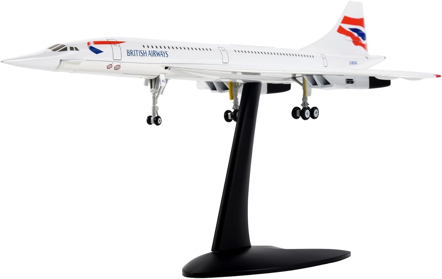 zilitol British Airways Concorde Supersonic Passenger Aircraft Model, 1/200 Scale, Exquisite Craftsmanship for Collection and Display with Detailed Design