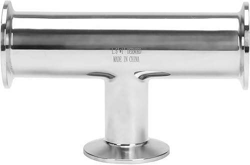 DERNORD Reductora de abrazadera Tee 3 vías Acero inoxidable 304 Instalación sanitaria (Diámetro de la tubería 1,5 pulgadas x 1,5 pulgadas x 1