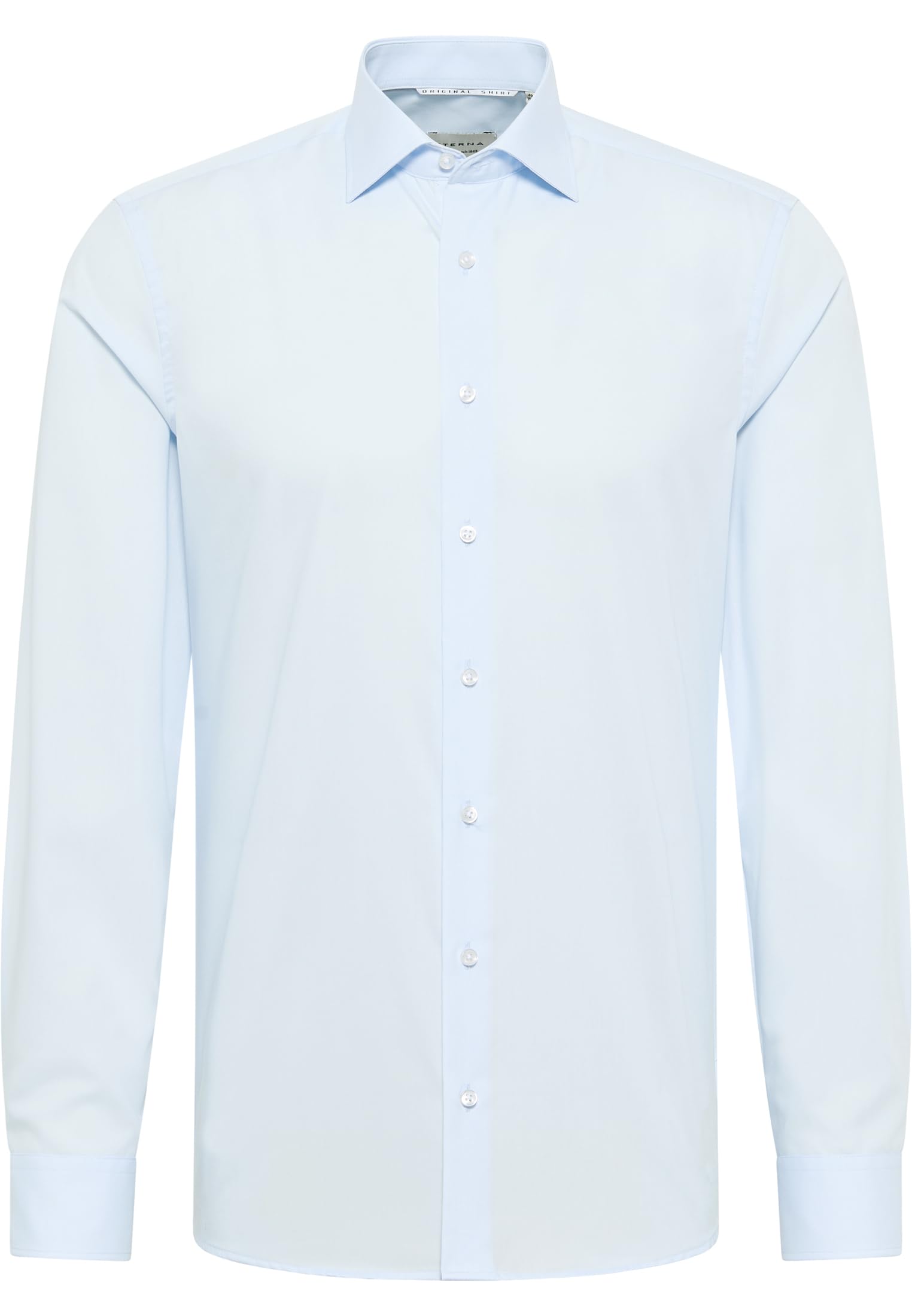 ETERNA Male Original Shirt uni Slim FIT 39_H_1/1, 1/1, Bleu Clair