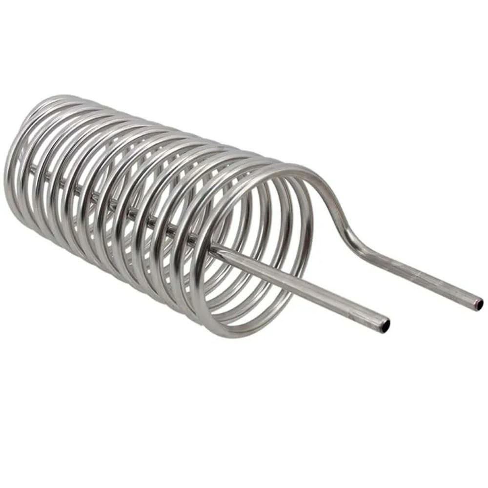 1 refrigeratore di Mosto Premium 1PC - Serpentina di Raffreddamento/Riscaldamento a Immersione in Acciaio Inossidabile con glicole da 3/8" e 15 Piedi con regolatore di Temperatura