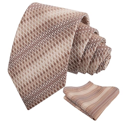 Image of Alizeal Mens 3.15'' Gradient Novelty Pattern Tie Set with Pocket Square Casual Color Tie Set